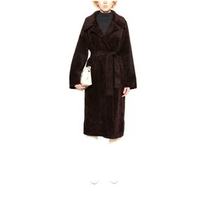 Pinko chocolate brown teddy coat